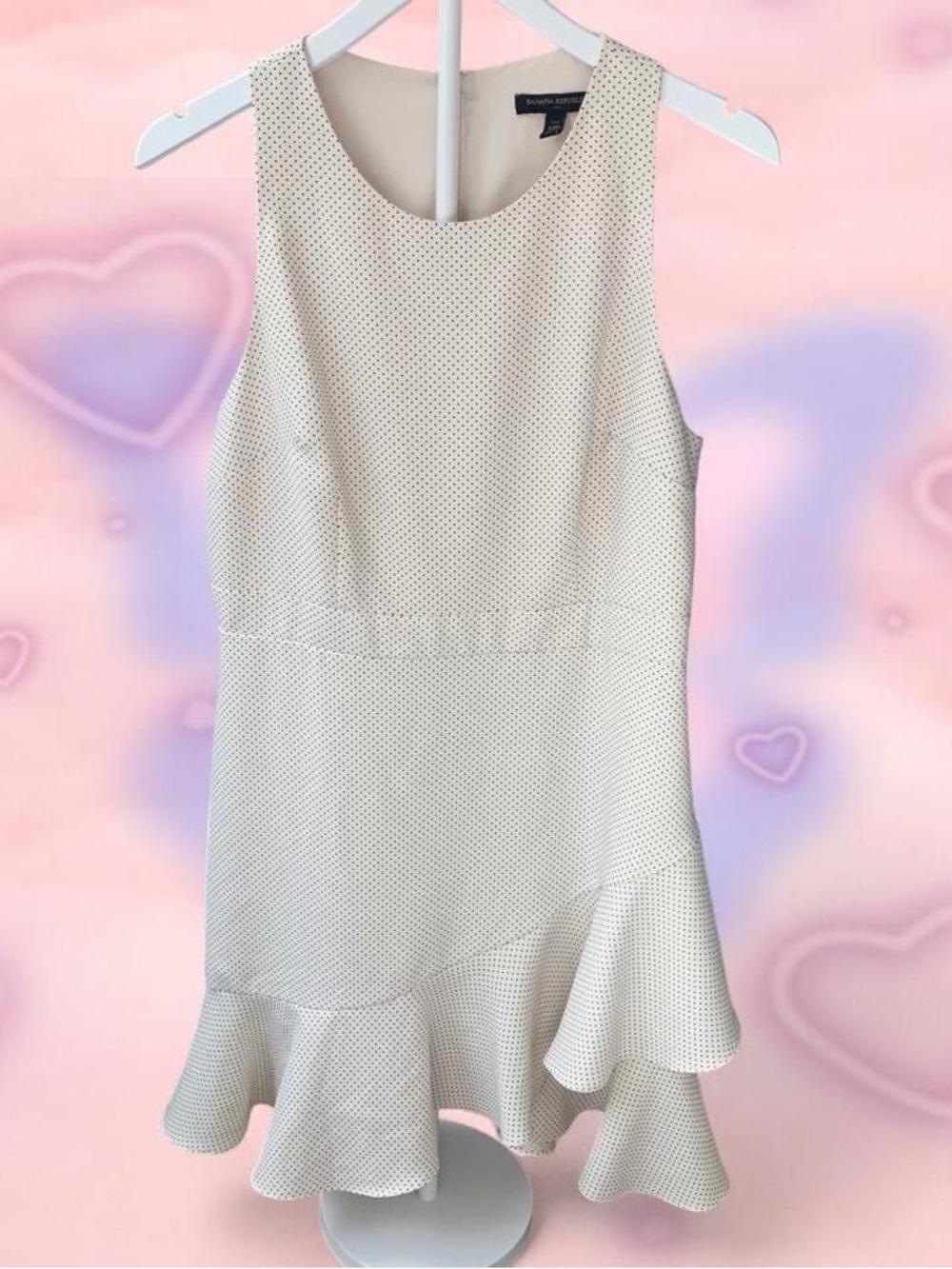 Banana Republic Cream Ruffle-Hem Sleeveless Dress
